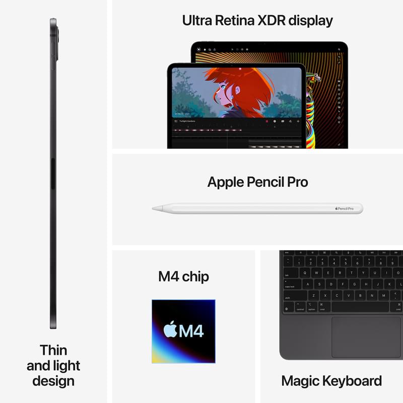 Планшет 11" Apple iPad Pro 256Gb/8Gb Wi-Fi + 5G Space Black Standard glass (MVW13QA/A) - фото #9, Technodom.kz