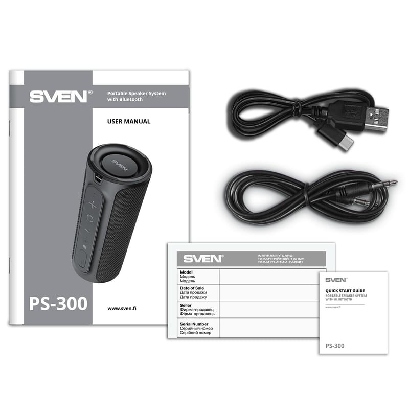 Портативті бағанасы SVEN PS-300, қара - фото #7, Technodom.kz