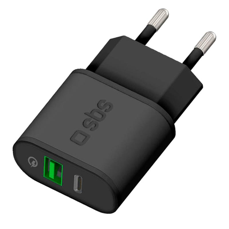 Сетевое зарядное устройство 1*USB 2.1A QC 3.0, 1*Type-C 3A (15W), SBS, Чёрный (TETRTCUSBQCH3) - фото #0, Technodom.kz