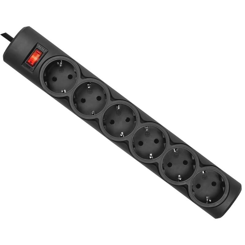 Defender DFS 153 желі сүзгісі, 3м, 6 розетка, 10А, қара (Defender 99495) - фото #0, Technodom.kz