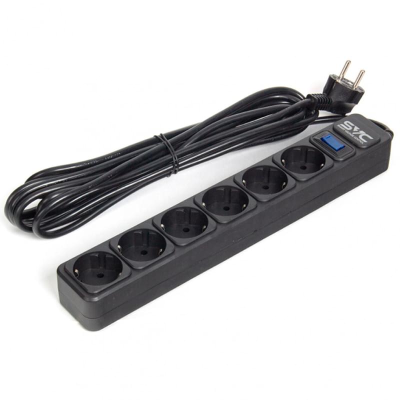 Сетевой фильтр SVC ZC6S-50M, 6 роз, 5 м, Black - фото #1, Technodom.kz