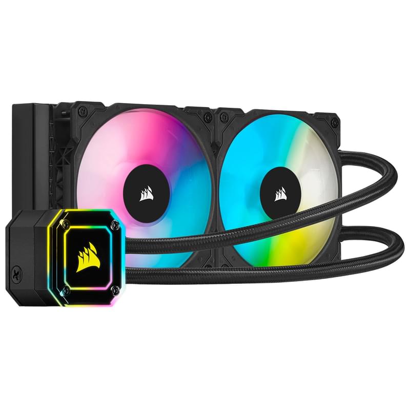 Система жидкостного охлаждения для CPU Corsair iCUE H100i 240 RGB ELITE BK (LGA1700/AM5) - фото #0, Technodom.kz