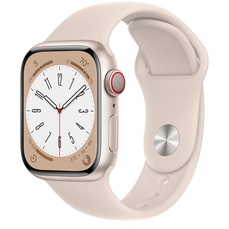Смарт-часы Apple Watch Series 8, 41mm Starlight Aluminium Case with Starlight Sport Band (MNP63RB/A) - фото #0, Technodom.kz