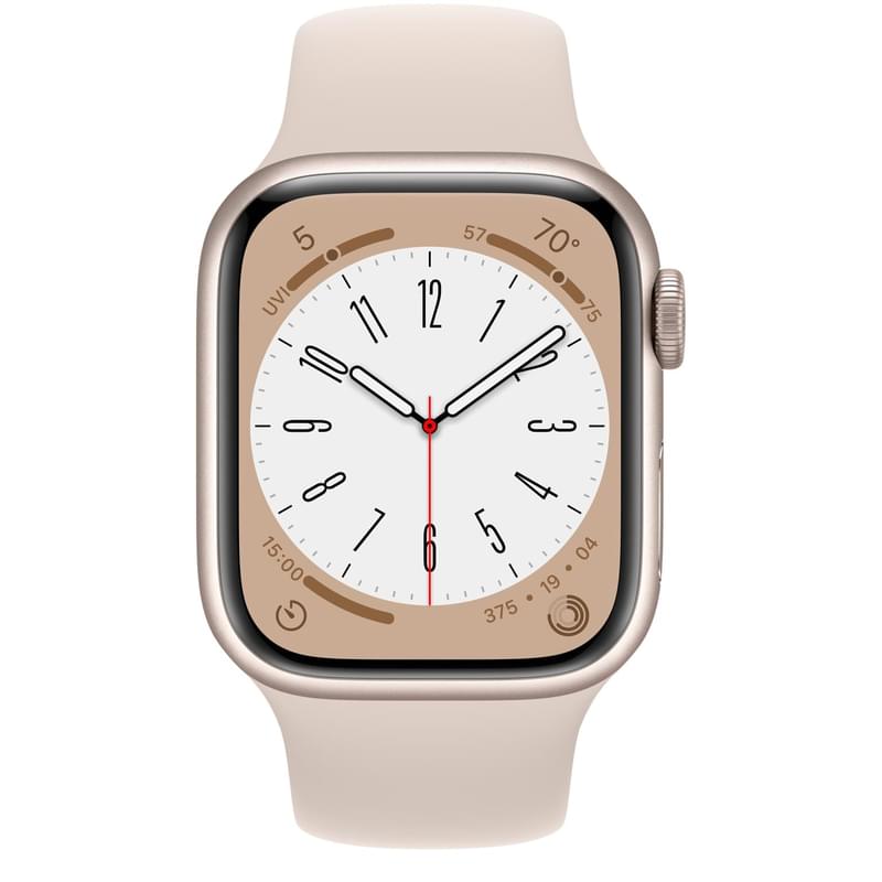 Смарт-часы Apple Watch Series 8, 41mm Starlight Aluminium Case with Starlight Sport Band (MNP63RB/A) - фото #1, Technodom.kz