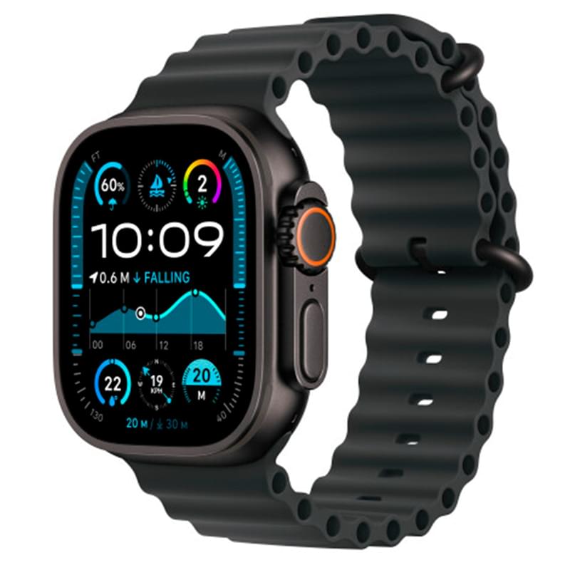 Apple Watch Ultra 2 Смарт сағаты, GPS + Cellular 49mm Black Titanium Case with Black Ocean Band - фото #0, Technodom.kz