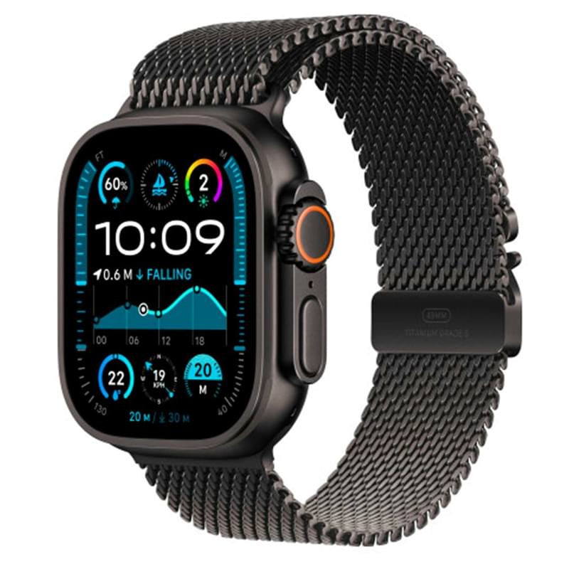 Смарт-часы Apple Watch Ultra 2 GPS + Cellular 49mm Black Titanium Case with Black Titanium Milanese (MX5U3) - фото #0, Technodom.kz