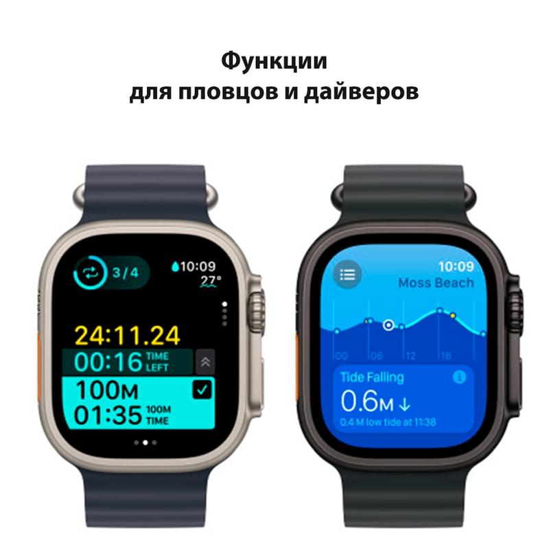 Смарт-часы Apple Watch Ultra 2 GPS + Cellular 49mm Black Titanium Case with Black Titanium Milanese (MX5U3) - фото #4, Technodom.kz