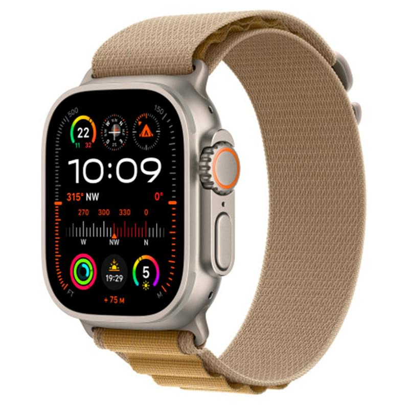 Смарт-часы Apple Watch Ultra 2 GPS + Cellular 49mm Natural Titanium Case with Tan Alpine Loop M (MX4F3) - фото #0, Technodom.kz