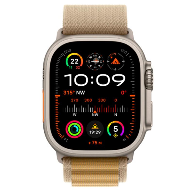 Смарт-часы Apple Watch Ultra 2 GPS + Cellular 49mm Natural Titanium Case with Tan Alpine Loop M (MX4F3) - фото #1, Technodom.kz