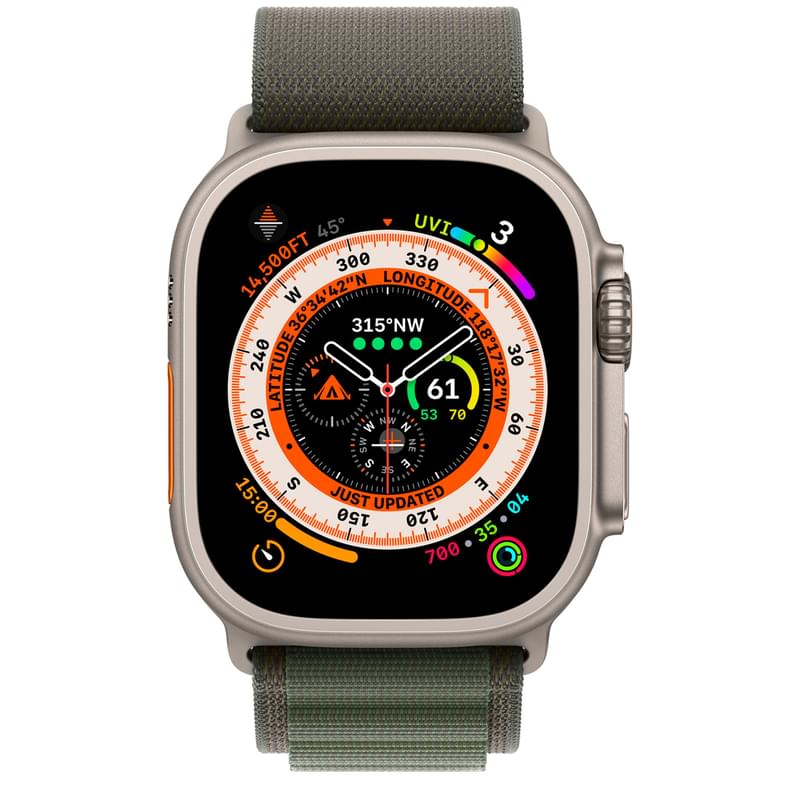 Смарт-часы Apple Watch Ultra, 49mm Titanium Case with Green Alpine Loop - Small (MNHJ3RB/A) - фото #1, Technodom.kz