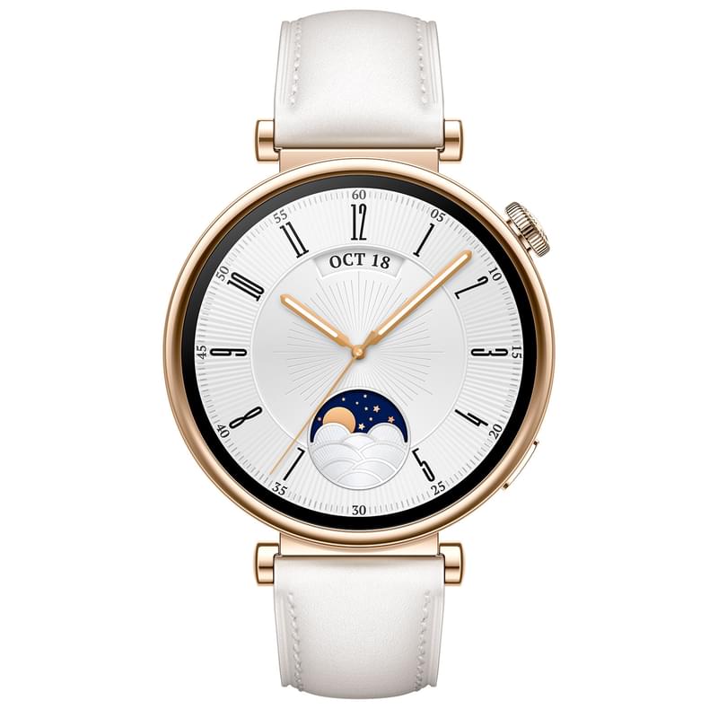 Смарт-часы Huawei Watch GT4 (41mm), White Leather Strap (Aurora-B19L) - фото #1, Technodom.kz
