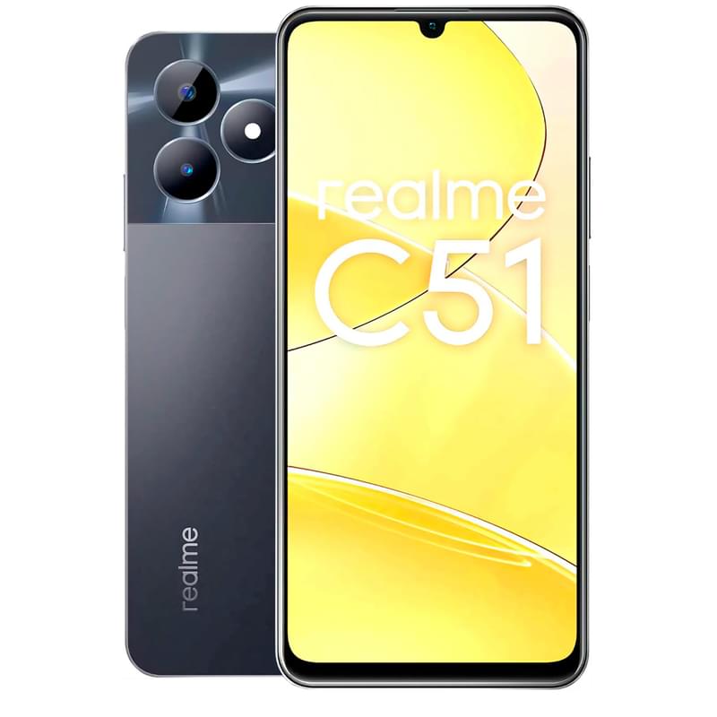 Смартфон Realme C51 4/128GB Carbon Black (RMX3830) - фото #0, Technodom.kz