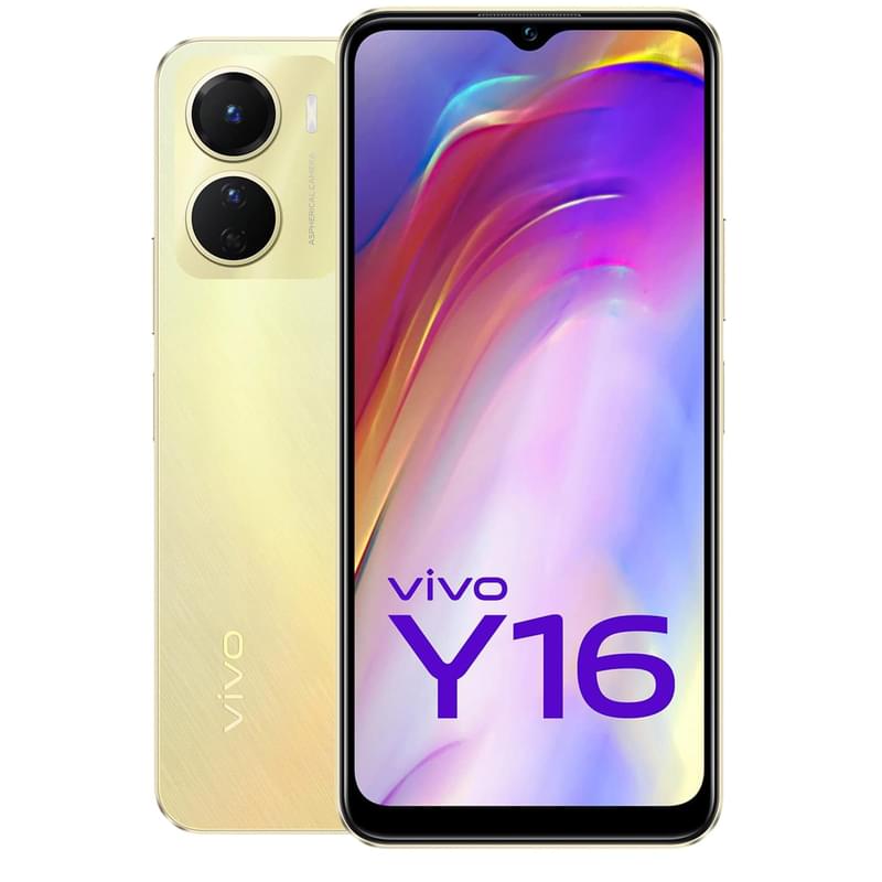 Смартфон Vivo Y16 3/32GB Drizzling Gold - фото #0, Technodom.kz