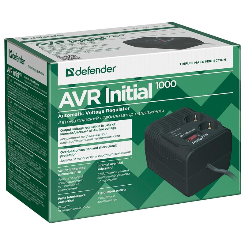 Defender AVR Initial 1000/320Вт тұрақтандырғышы (99018) - фото #1, Technodom.kz