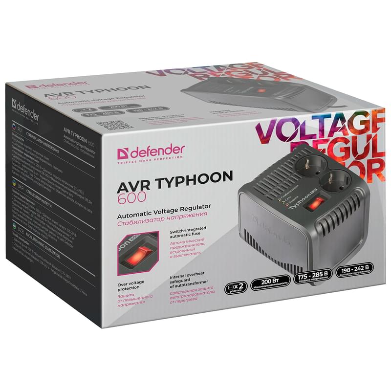 Defender AVR Typhoon 600/200Вт тұрақтандырғышы (99032) - фото #1, Technodom.kz
