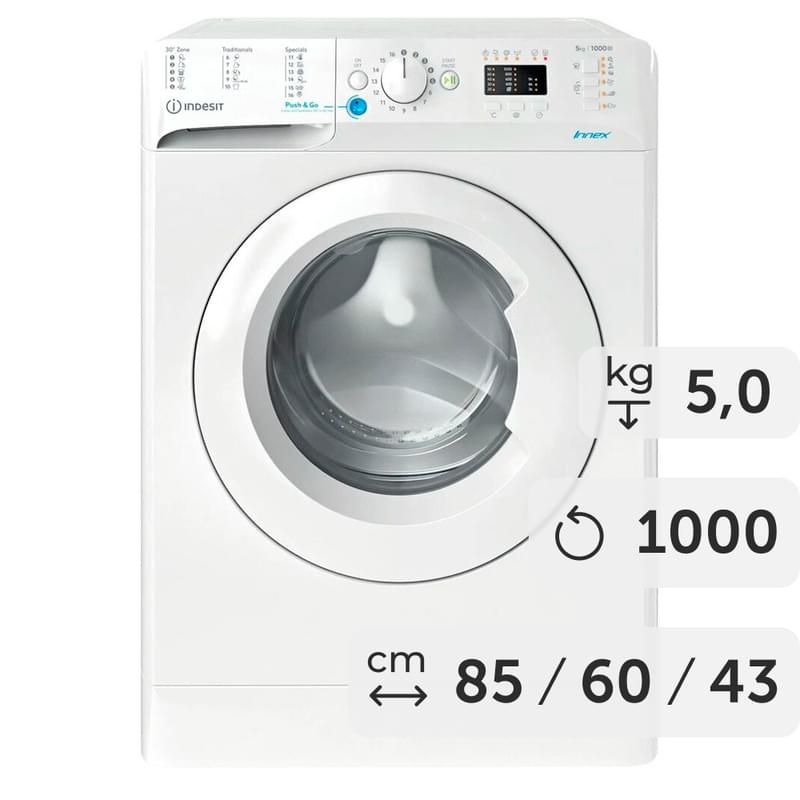 Indesit BWSA-51051 1 кір жуғыш машинасы - фото #0, Technodom.kz