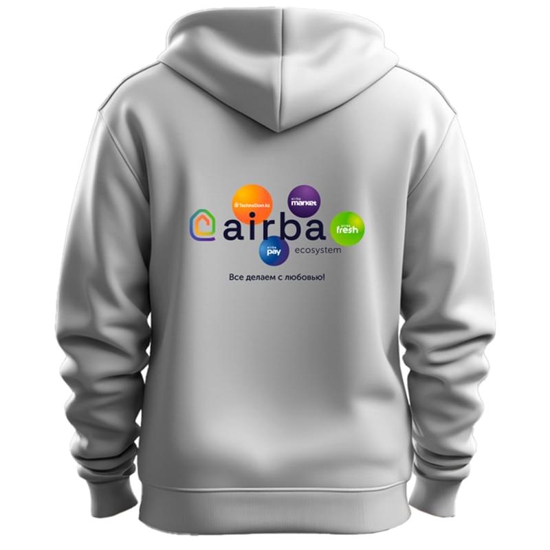 Толстовка с молнией Airba ECO System, Серый (5XL) - фото #2, Technodom.kz