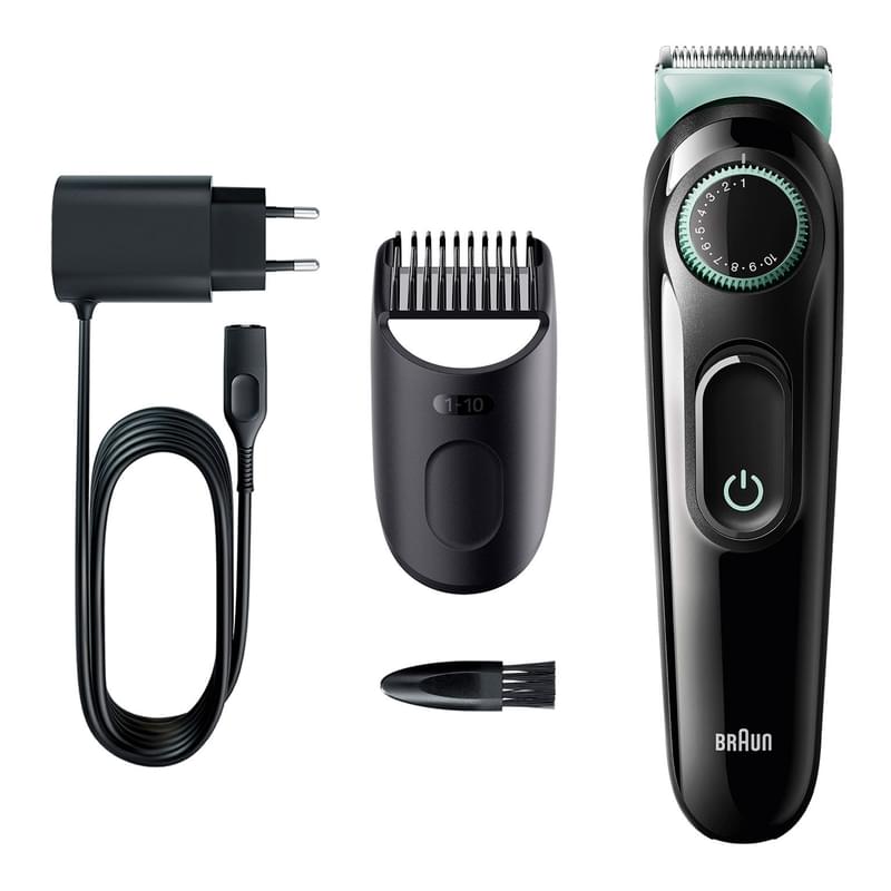 Триммер для бороды и усов Braun BT3321, 1 насадка, мятно-черный - фото #1, Technodom.kz