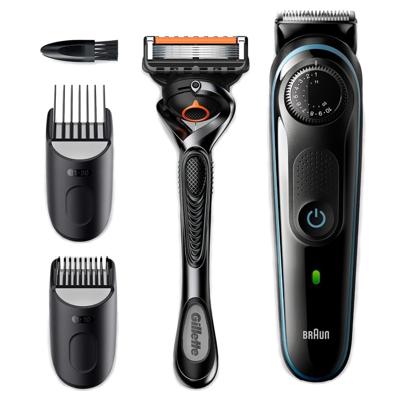 Braun BT5340 сақал-мұртқа арналған триммері, 2 саптама мен Gillette ұстарасы, көк қара - фото #12, Technodom.kz