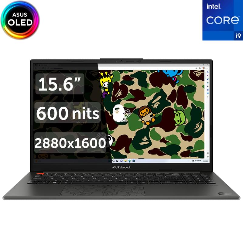 Ультрабук Asus Vivobook S 15 OLED BAPE Edition i9-13900H / 16ГБ / 1000SSD / 15.6 / Win11 / (K5504VA-MA262W) - фото #0, Technodom.kz
