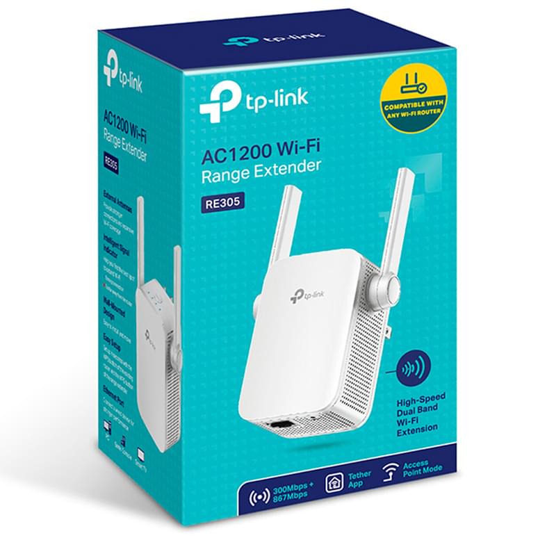 Универсальный усилитель беспроводного сигнала TP-Link АС1200 Dual Band, 867/300 Mbps (RE305) - фото #2, Technodom.kz