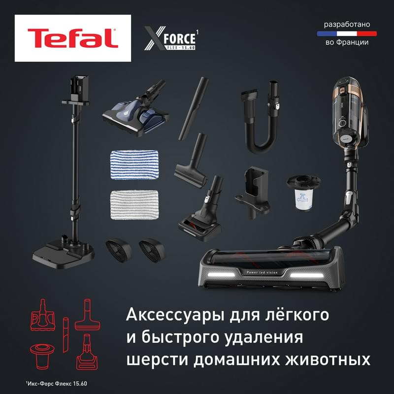Вертикальный моющий пылесос Tefal X-Force Flex 15.60 TY-99G1WO - фото #11, Technodom.kz