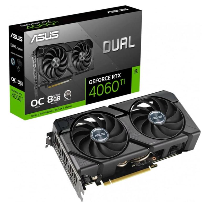 Видеокарта ASUS DUAL RTX 4060TI EVO 8GB 128bit/G6 (HDMI+3DP)(DUAL-RTX4060TI-O8G-EVO) - фото #0, Technodom.kz