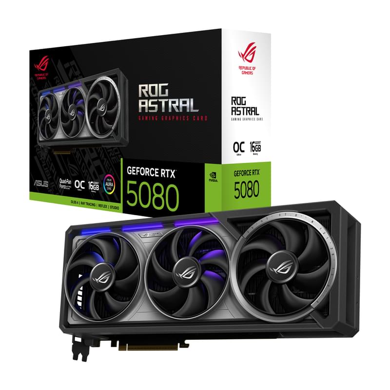 Видеокарта ASUS RTX 5080 ROG Astral OC 16GB 256bit/G7 (2HDMI+3DP)[ROG-ASTRAL-RTX5080-O16G-GAMING] - фото #12, Technodom.kz