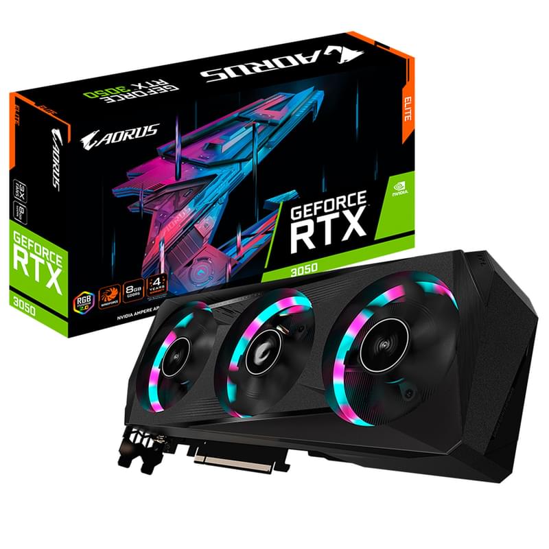 Видеокарта Gigabyte RTX 3050 AORUS ELITE 8GB 128bit/G6 (2HDMI+2DP)(GV-N3050AORUS E-8GD) - фото #8, Technodom.kz Видеокарта Gigabyte RTX 3050 AORUS ELITE 8GB 128bit/G6 (2HDMI+2DP)(GV-N3050AORUS E-8GD) - фото #8, Technodom.kz