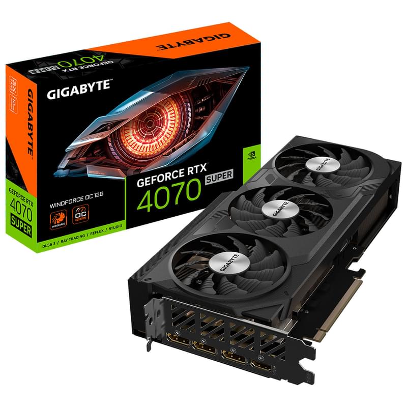 Видеокарта Gigabyte RTX 4070 SUPER WINDFORCE 12GB 192bit/G6X (HDMI+3DP)(GV-N407SWF3OC-12GD) - фото #7, Technodom.kz