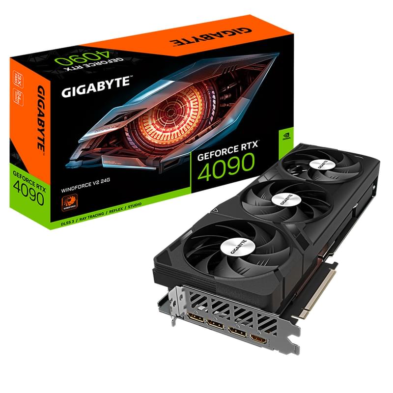 Видеокарта Gigabyte RTX 4090 WINDFORCE V2 24GB 384bit/G6X (HDMI+3DP)(GV-N4090WF3V2-24GD) - фото #7, Technodom.kz