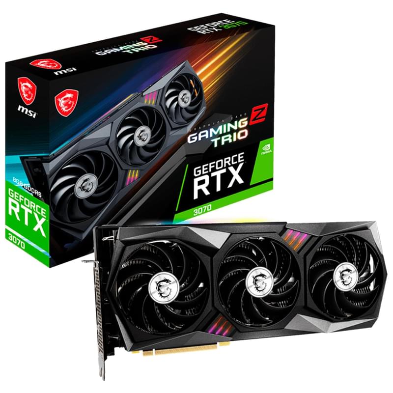 MSI RTX 3070 GAMING Z TRIO LHR 8GB 256bit/G6 (HDMI+3DP)(GAMING Z TRIO LHR) бейнекартасы - фото #5, Technodom.kz