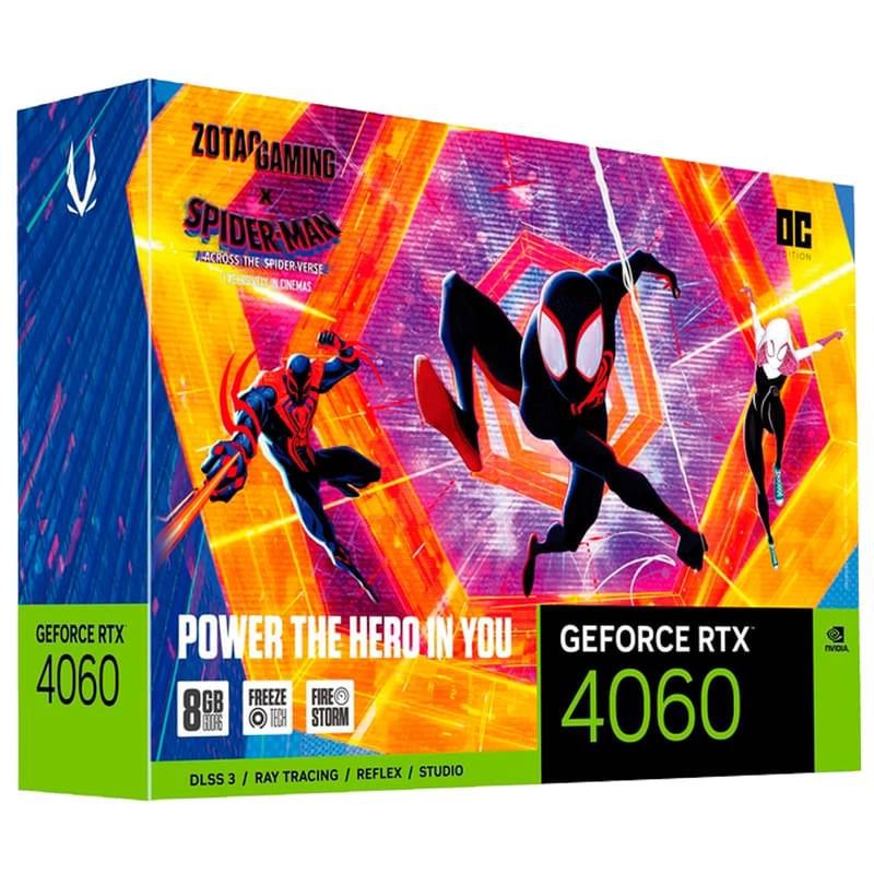 Видеокарта ZOTAC Gaming RTX 4060 OC SPIDER-MAN: Across the Spider-Verse Bundle 8GB 128bit/G6 (ZT-D40600P-10SMP) - фото #0, Technodom.kz Видеокарта ZOTAC Gaming RTX 4060 OC SPIDER-MAN: Across the Spider-Verse Bundle 8GB 128bit/G6 (ZT-D40600P-10SMP) - фото #0, Technodom.kz