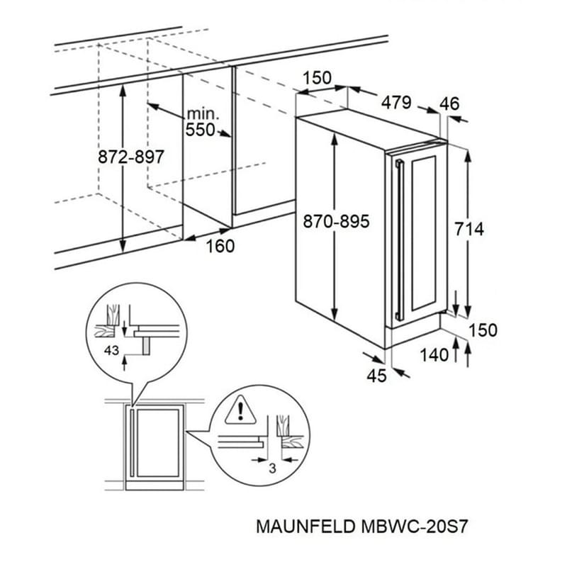 Винный шкаф MAUNFELD MBWC-20S7 - фото #7, Technodom.kz