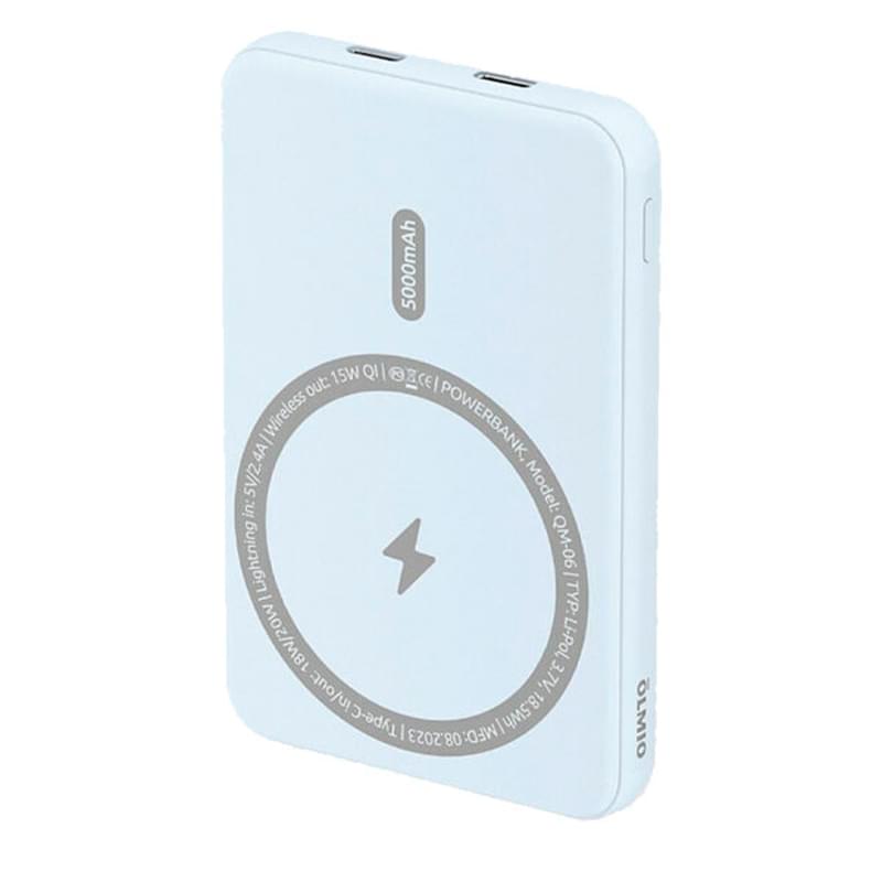 Внешний аккумулятор Olmio QM-06, 5000mAh, 20W PD, 15W wireless, blue (46620) - фото #0, Technodom.kz