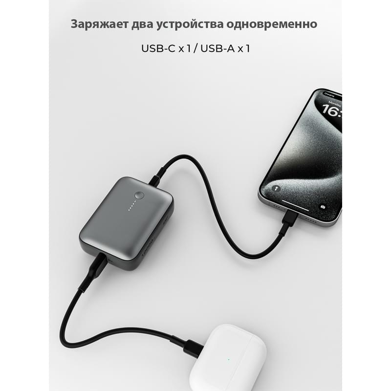 Aukey Spark Mini 30Вт 10000 мАч Grey сыртқы аккумуляторы (PB-Y55) - фото #5, Technodom.kz