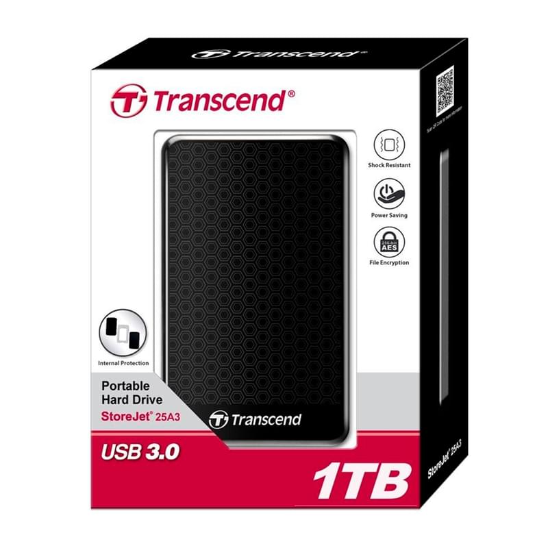 Внешний HDD 2.5" 1TB Transcend StoreJet 25A3K, USB 3.0 (TS1TSJ25A3K) - фото #6, Technodom.kz