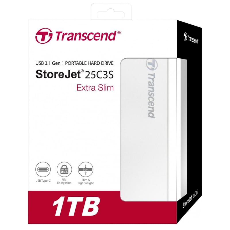 Внешний HDD 2.5" (USB 3.1) 1TB Transcend TS1TSJ25C3S - фото #2, Technodom.kz