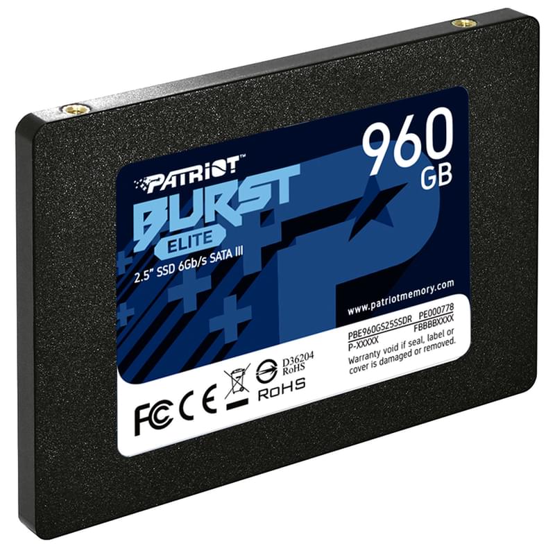 Ішкі SSD 2.5" 7мм 960GB Patriot BURST ELITE SATA-III 3D QLC (PBE960GS25SSDR) - фото #1, Technodom.kz