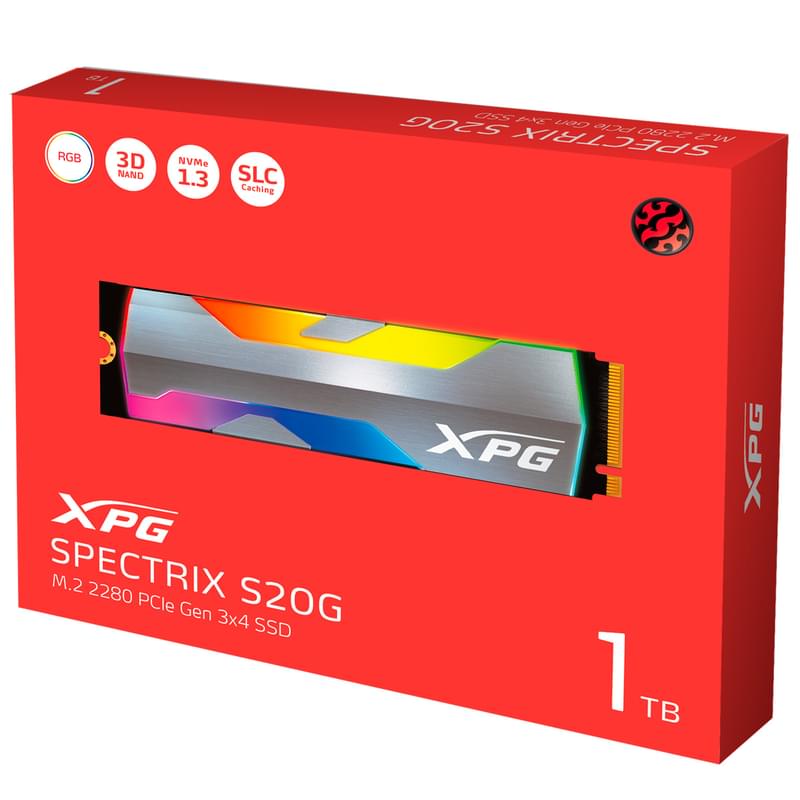 Внутренний SSD M.2 2280 500GB Adata XPG SPECTRIX S20G PCIe 3.0 x4 3D NAND TLC (ASPECTRIXS20G-500G-C) - фото #3, Technodom.kz