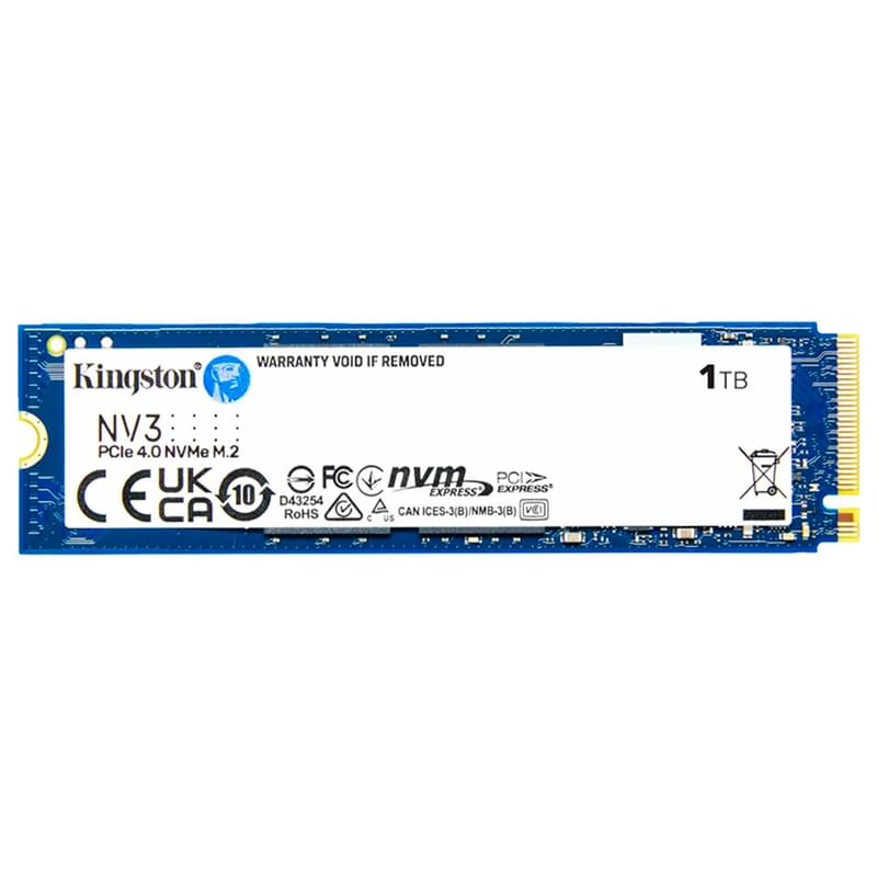Внутренний SSD M.2 2280 1TB Kingston NV3 PCIe 4.0 x4 NVMe 3D TLC [SNV3S/1000G] - фото #0, Technodom.kz