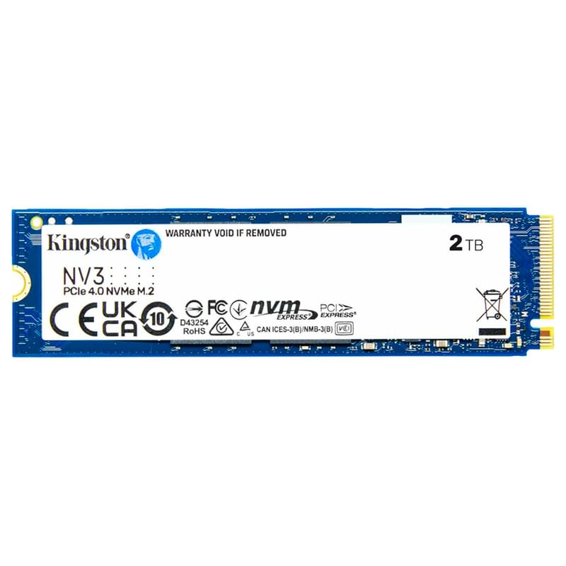 Внутренний SSD M.2 2280 2TB Kingston NV3 PCIe 4.0 x4 NVMe 3D TLC [SNV3S/2000G] - фото #0, Technodom.kz