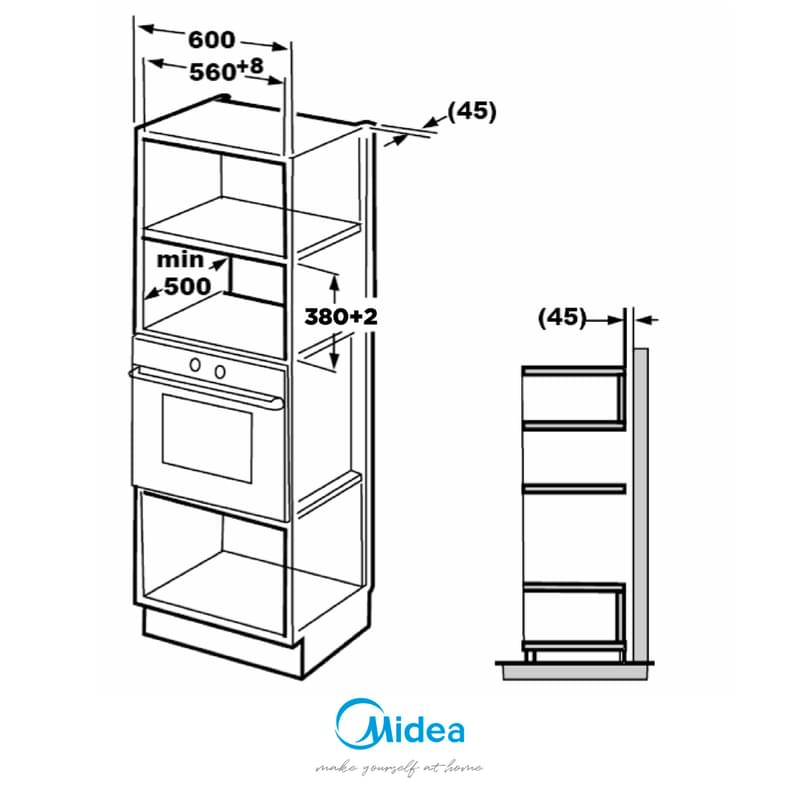 Встраиваемая микроволновая печь Midea AG820BJU-SS - фото #2, Technodom.kz