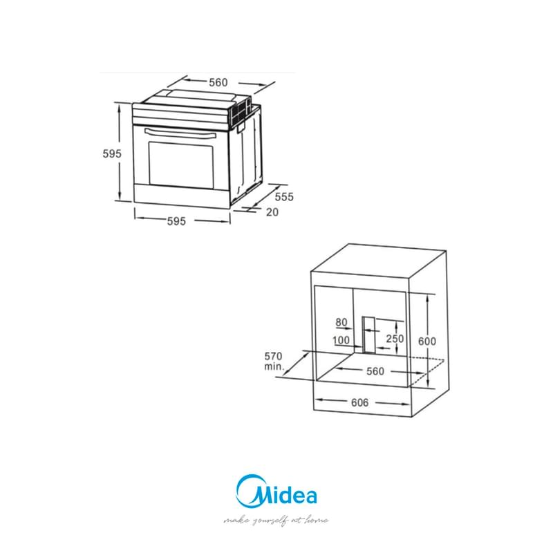 Встраиваемая духовка Midea MO67000 GB - фото #3, Technodom.kz