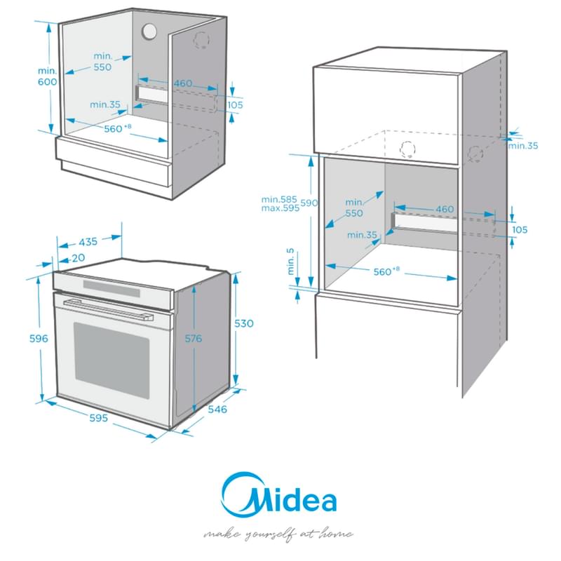 Встраиваемая духовка Midea MO73000 GB - фото #3, Technodom.kz