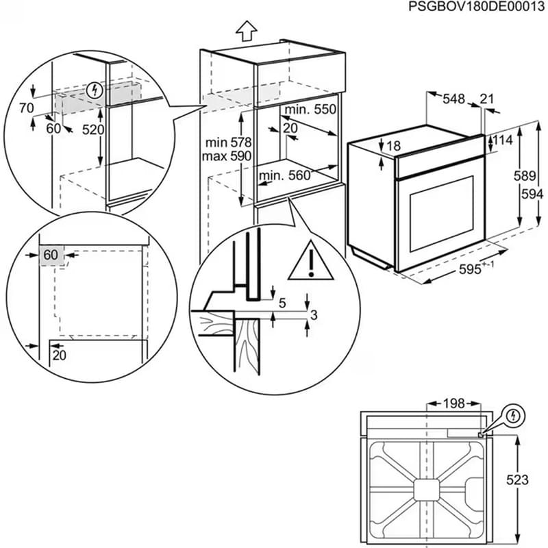 Встраиваемая духовка Electrolux EOE7P31X - фото #3, Technodom.kz