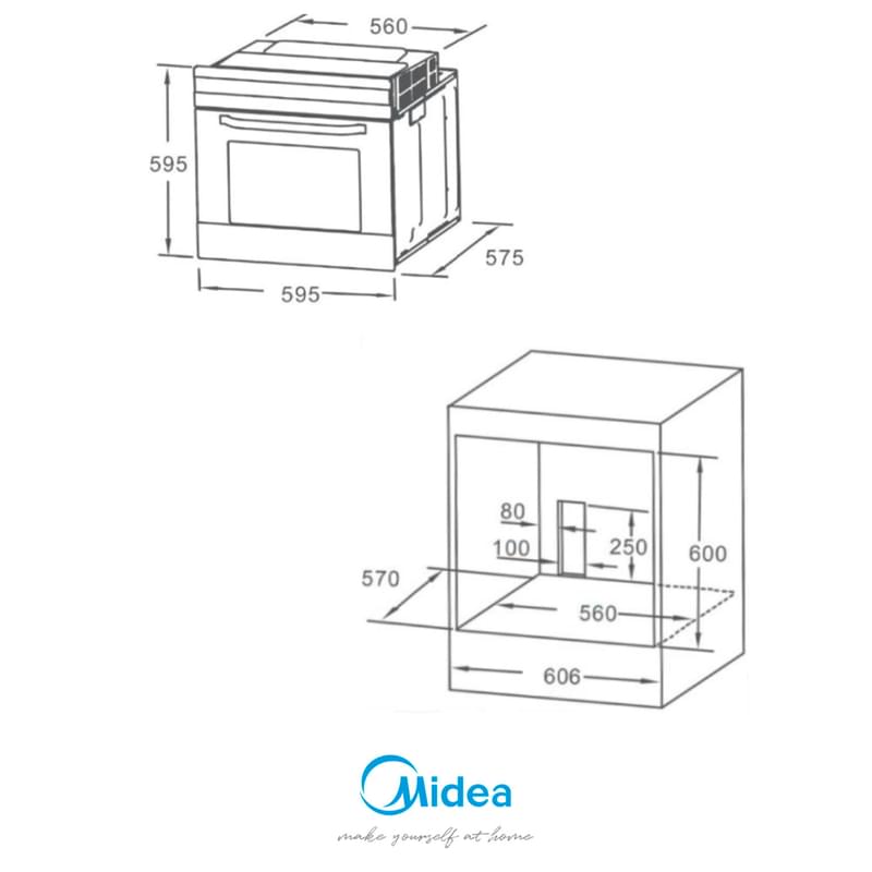 Встраиваемая духовка Midea MO78100C GB - фото #1, Technodom.kz