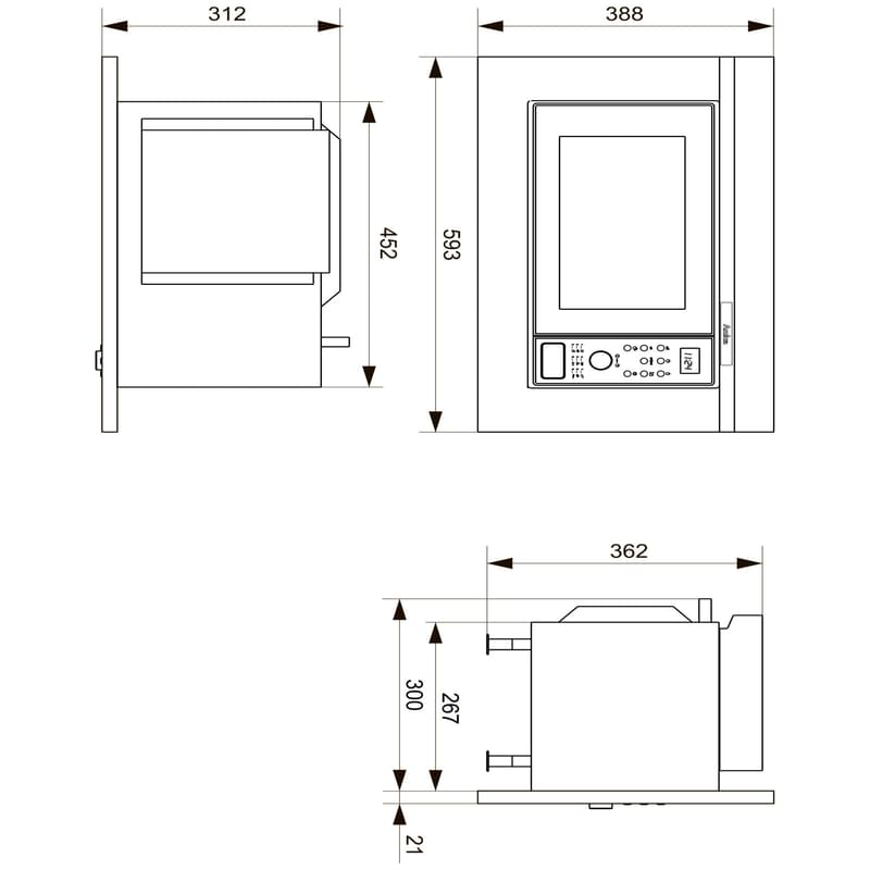 Hansa AMGB20E2GX кіріктірілген қысқа толқынды пеші - фото #1, Technodom.kz