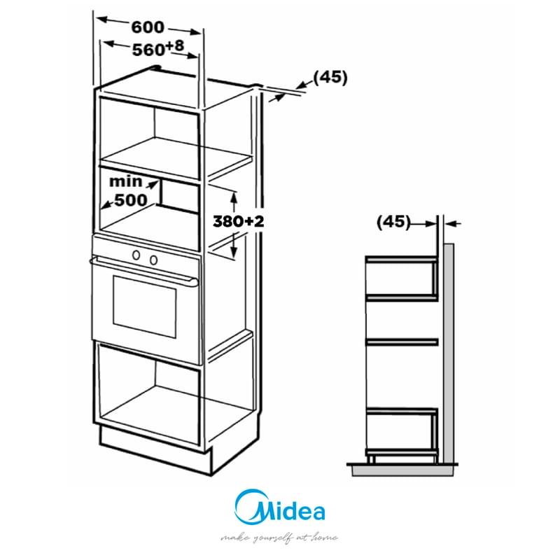 Midea AG925BVW кіріктірілген қысқа толқынды пеші - фото #2, Technodom.kz