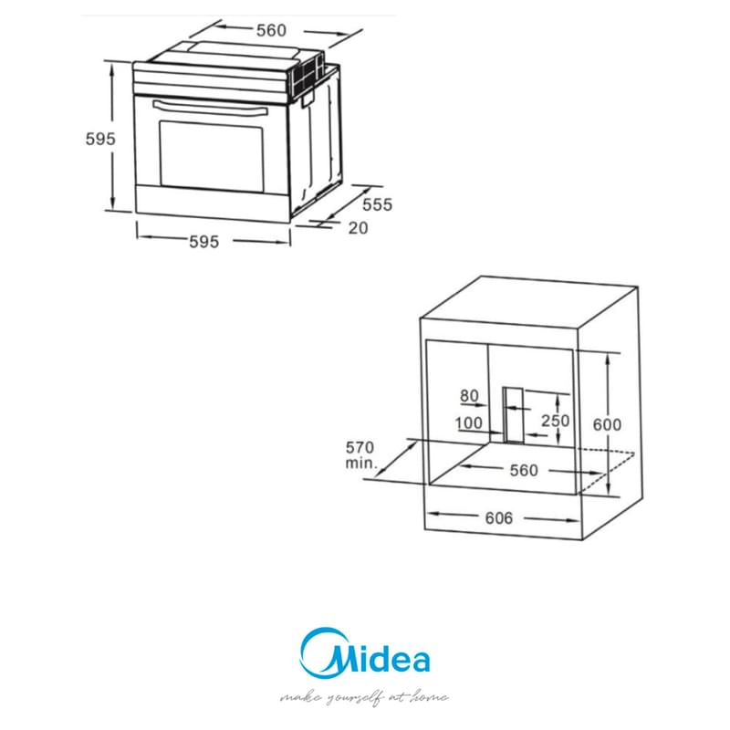 Встраиваемая духовка Midea MO-670A4X - фото #4, Technodom.kz